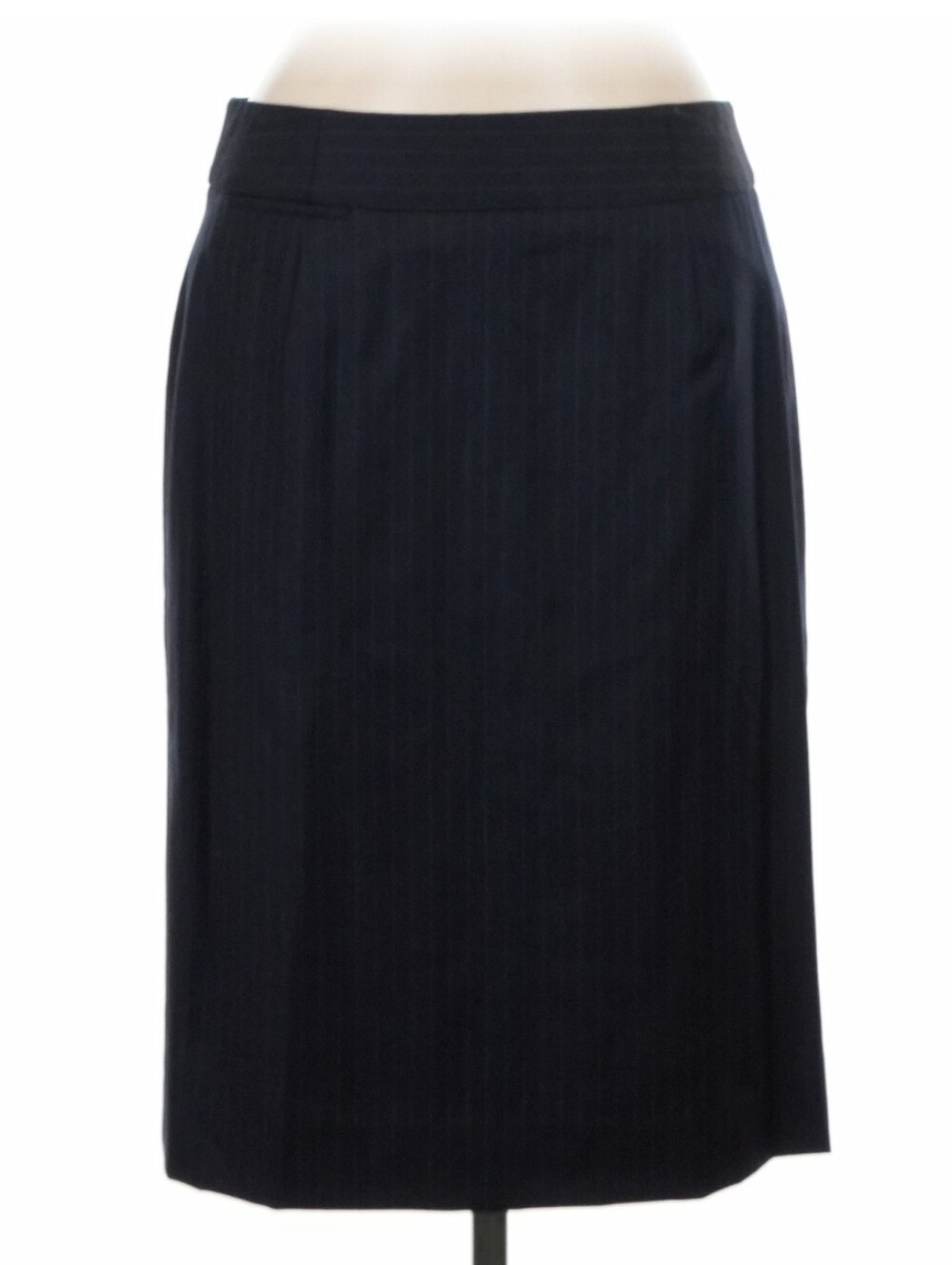 J.Crew 100% Wool Pencil Skirt Size 8 Navy Pinstripe Straight Professional Career